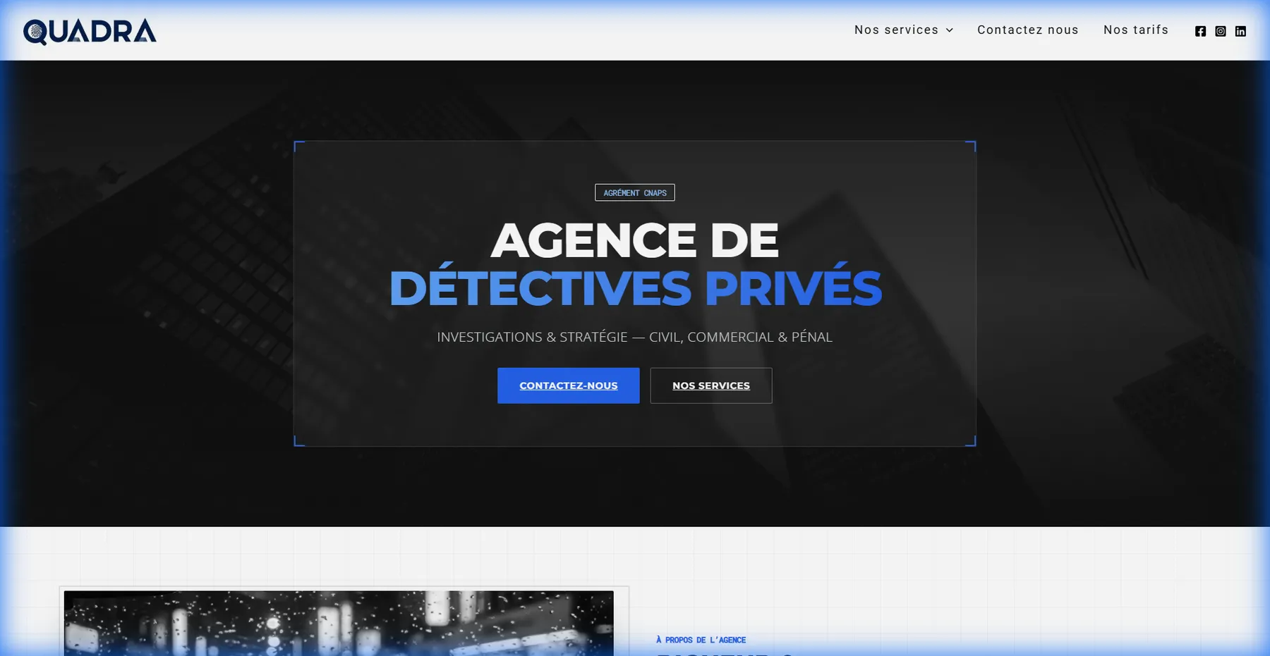 Quadra Investigation - Premium Services Spécialisés / Corporate Website Design and Development Showcase