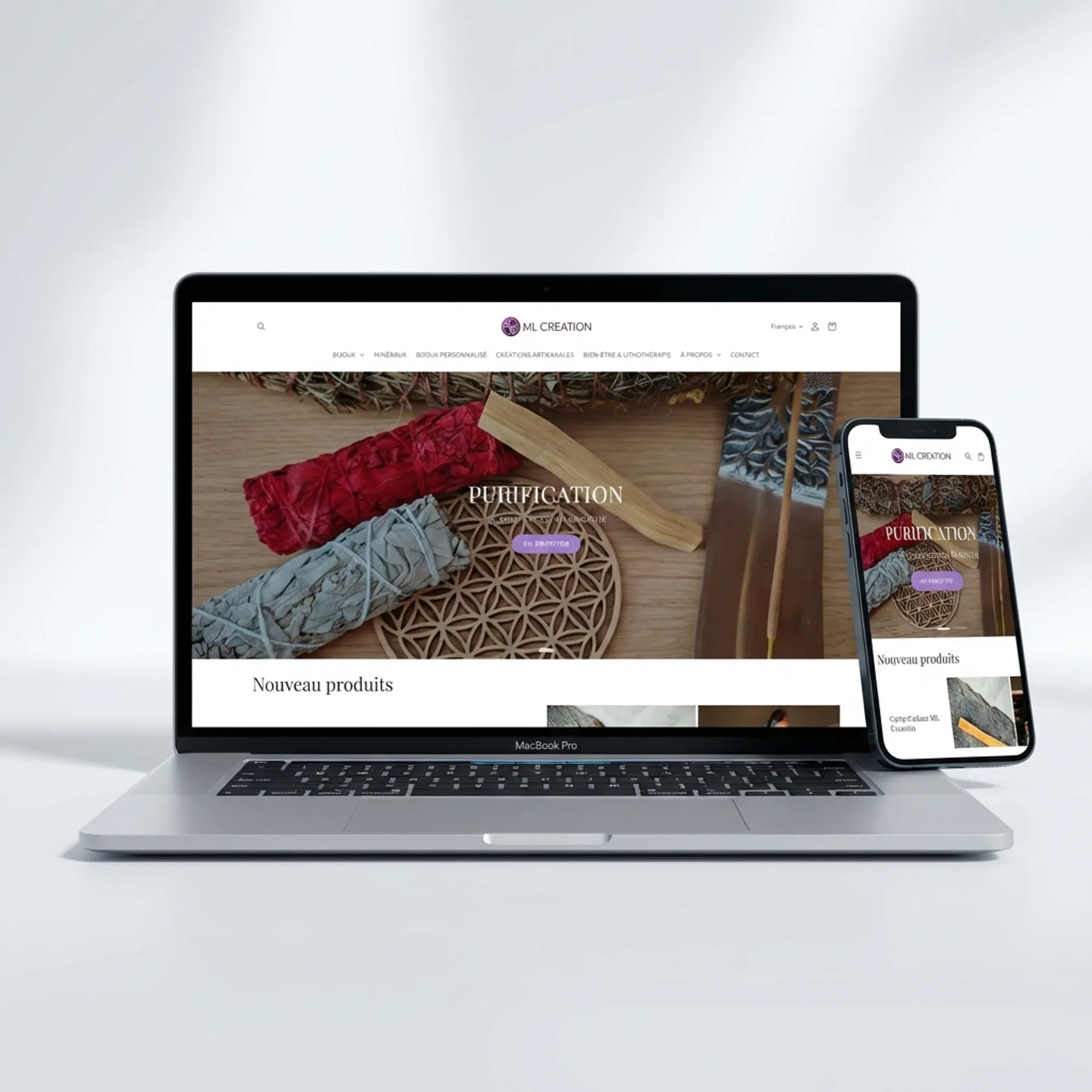 ML Creation Boutique UI/UX Design Detail - Marie-Laure Project